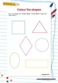 Colour the shapes worksheet