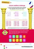 Column addition challenge worksheet