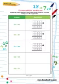 Column addition working out worksheet