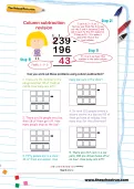 Column subtraction revision worksheet