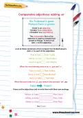 Comparative adjectives: adding -er football worksheet