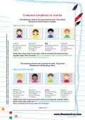 Compare durations of events worksheet