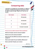 Comparing data worksheet