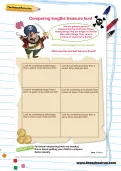 Comparing lengths treasure hunt worksheet