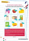 Comparing the weight of objects worksheet