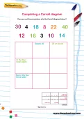 Completing a Carroll diagram worksheet