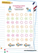 Completing number sequences worksheet