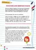 Concrete and abstract nouns worksheet