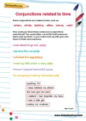 Conjunctions related to time worksheet