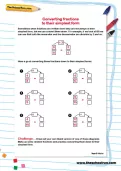 Converting fractions to their simplest form worksheet