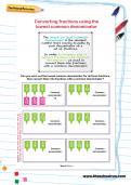 Converting fractions using the lowest common denominator worksheet