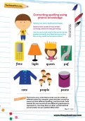 Correcting spelling using phonic knowledge worksheet