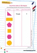 Count the sides of 2D shapes worksheet