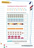 Counting and writing numbers to 20 worksheet