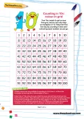 Counting in 10s: colour-in grid