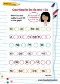 Counting in 2s, 5s and 10s worksheet