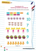 Counting to 10 matching numbers and objects worksheet