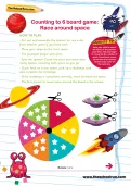 Counting to 6 board game: Race around space