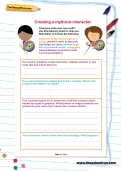 Creating a mythical character worksheet