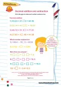 Decimal addition and subtraction worksheet