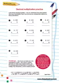 Decimal multiplication practice worksheet