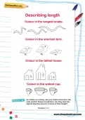 Describing length worksheet