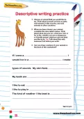 Descriptive writing practice worksheet