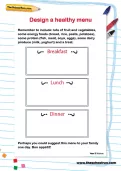 Design a healthy menu worksheet