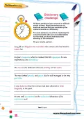 Dictionary challenge worksheet