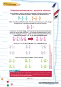 Different denominators: fractions addition worksheet