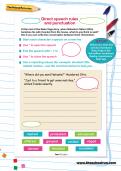 Direct speech rules and punctuation worksheet