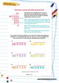 Division using chunking practice worksheet