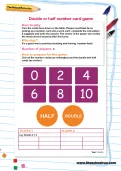 Double or half number card game worksheet