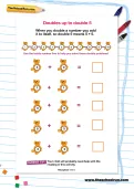 Doubles up to double 5 worksheet