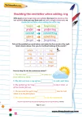 Doubling the end letter when adding -ing worksheet