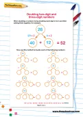 Doubling two-digit and three-digit numbers worksheet