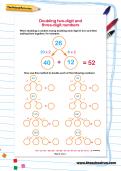 Doubling two-digit and three-digit numbers worksheet