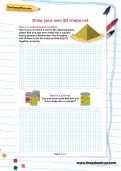 Draw your own 3D shape net worksheet