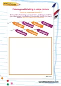 Drawing and labelling a shape picture worksheet