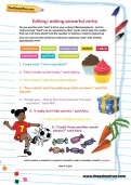Editing: adding powerful verbs worksheet