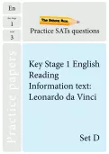 Key Stage 1 SATs English practice papers D