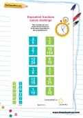 Equivalent fractions speed challenge