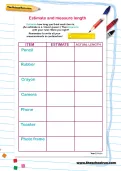 Estimate and measure length worksheet