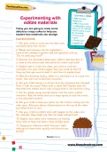 Experimenting with edible materials activity