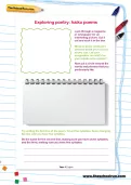 Exploring poetry: haiku poems worksheet