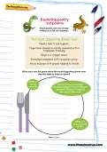 Exploring poetry: list poems worksheet