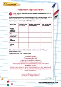 Features in a spoken advert worksheet