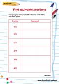 Find equivalent fractions worksheet