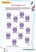 Find multiples of 12 worksheet
