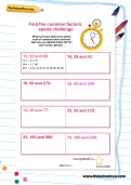 Find the common factors: speed challenge